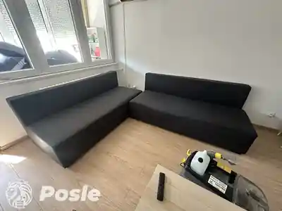 Dubinsko pranje crne ugaone garniture posle pranja u Beogradu