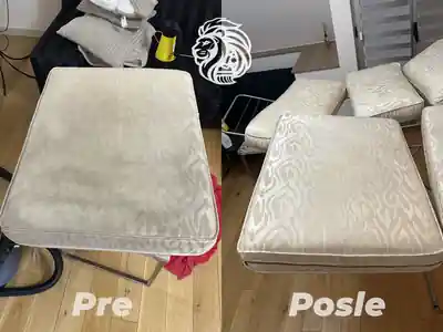 Dubinsko pranje taburea pre i posle dubinskog pranja u Beogradu