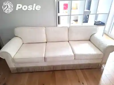 Dubinsko pranje bele garniture i fotelje pre pranja u Beogradu