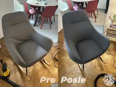 Dubinsko pranje sivih trpezarijskih stolica pre i posle pranja u Beogradu