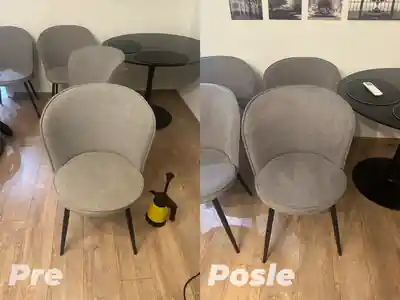 Dubinsko pranje okruglih stolica pre i posle pranja u Beogradu