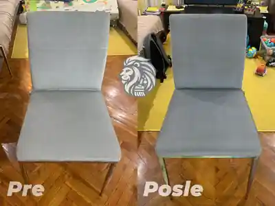 Dubinsko pranje sivih stolica pre i posle pranja u Beogradu