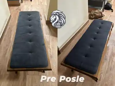 Dubinsko pranje plavog taburea pre i posle pranja u Beogradu