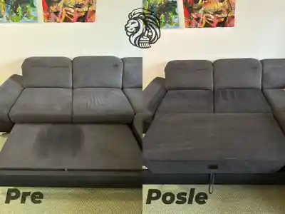 Dubinsko pranje sive garniture pre i posle pranja u Beogradu