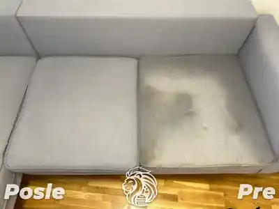 Dubinsko pranje sedalnog dela sive garniture posle pranja u Beogradu