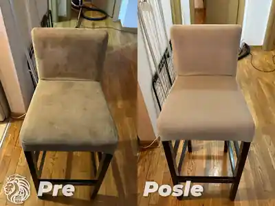 Dubinsko pranje trpezarijske stolice pre i posle pranja u Beogradu