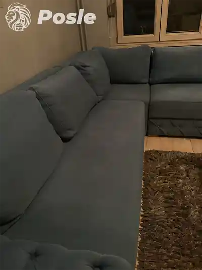 Dubinsko pranje naslona i sedalnog dela plave garniture u Beogradu