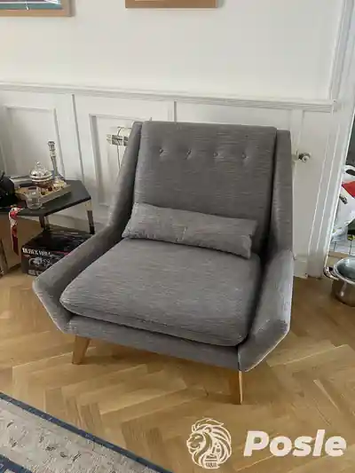Dubinsko pranje sive fotelje posle pranja u Beogradu