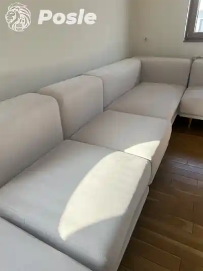 Dubinsko pranje sedalnog dela bele garniture posle pranja u Beogradu