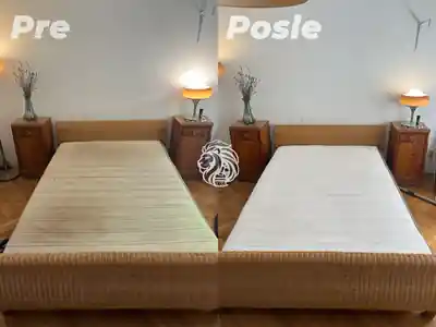 Dubinsko pranje duseka pre i posle pranja u spavacoj sobi u Beogradu