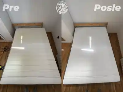 Dubinsko pranje duseka pre i posle dubinskog pranja u spavacoj sobi u Beogradu