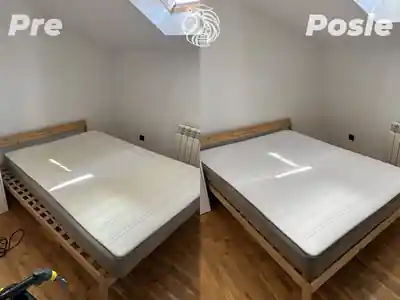 Dubinsko pranje duseka pre i posle dubinskog pranja iz drugog ugla u Beogradu