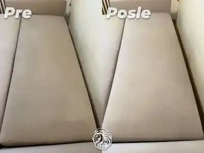 Sedalni deo svetlog lezaja pre i posle dubinskog pranja, detalj presvlake