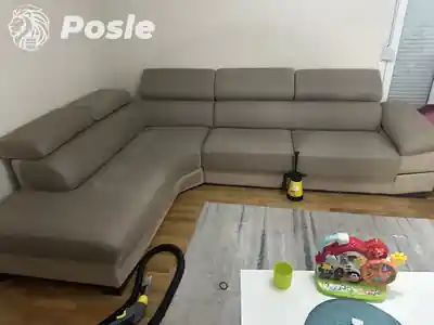 Dubinsko pranje velike ugaone garniture posle pranja u Beogradu