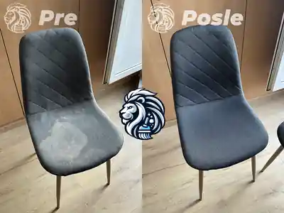 Dubinsko pranje crnih trpezarijskih stolica pre i posle pranja u Beogradu