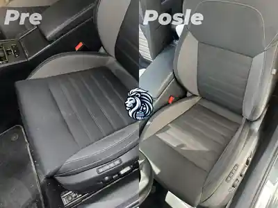 Dubinsko pranje prednjeg sedista pre i posle pranja automobila u Beogradu