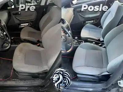 Dubinsko pranje prednjih sedista pre i posle pranja automobila u Beogradu