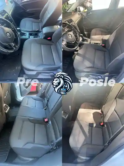 Dubinsko pranje zadnje klupe pre i posle dubinskog pranja automobila u Beogradu