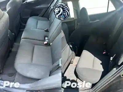 Dubinsko pranje sedista pre i posle tretmana automobila u Beogradu