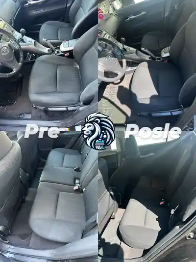 Dubinsko pranje prednjeg sedista i konzole pre i posle pranja automobila u Beogradu