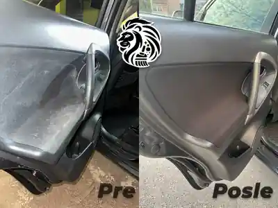 Dubinsko pranje koznog sedista pre i posle ciscenja automobila u Beogradu