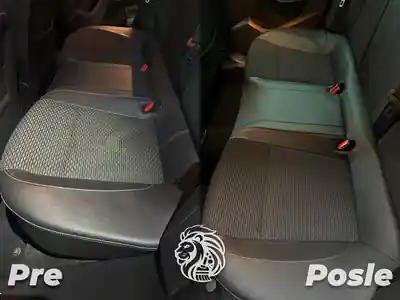 Dubinsko pranje zadnjih sedista pre i posle tretmana automobila u Beogradu