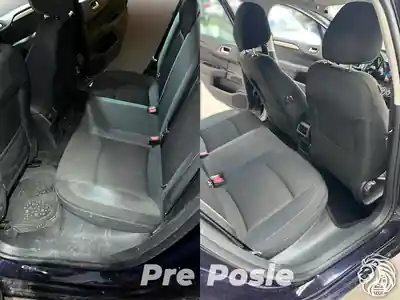 Dubinsko pranje zadnjeg dela enterijera pre i posle pranja automobila u Beogradu