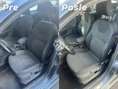 Dubinsko pranje prednjeg sedista pre i posle pranja automobila u Beogradu