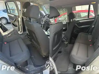Zadnji deo enterijera automobila pre i posle dubinskog pranja u Beogradu