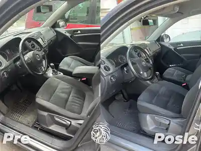 Prednja sedista automobila pre i posle dubinskog pranja u Beogradu