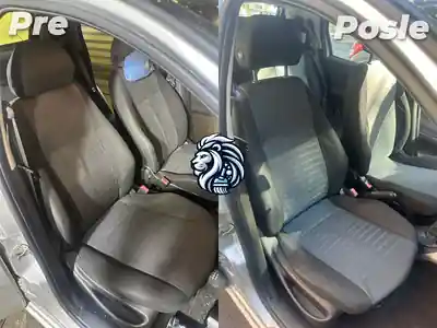 Prednja sedista automobila pre i posle dubinskog pranja u Beogradu
