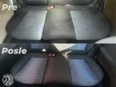 Zadnja klupa automobila pre i posle dubinskog pranja u Beogradu